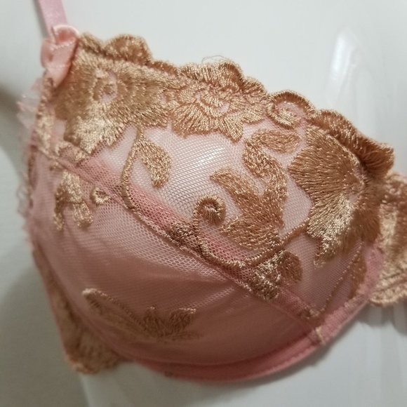 Glamour bra 34B floral lace mesh ornate bow butterfly dragonfly romantic lolita - Picture 6 of 14